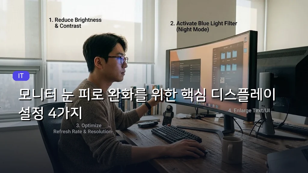 모니터 눈 피로 완화를 위한 핵심 디스플레이 설정 4가지 - 대표 이미지