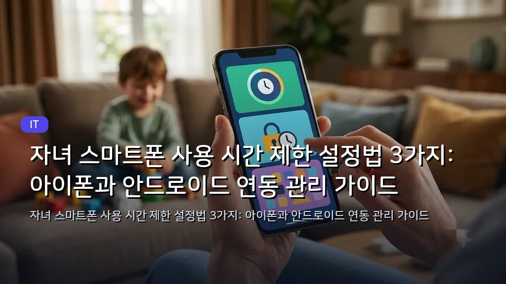 자녀 스마트폰 사용 시간 제한 설정법 3가지: 아이폰과 안드로이드 연동 관리 가이드 - 대표 이미지