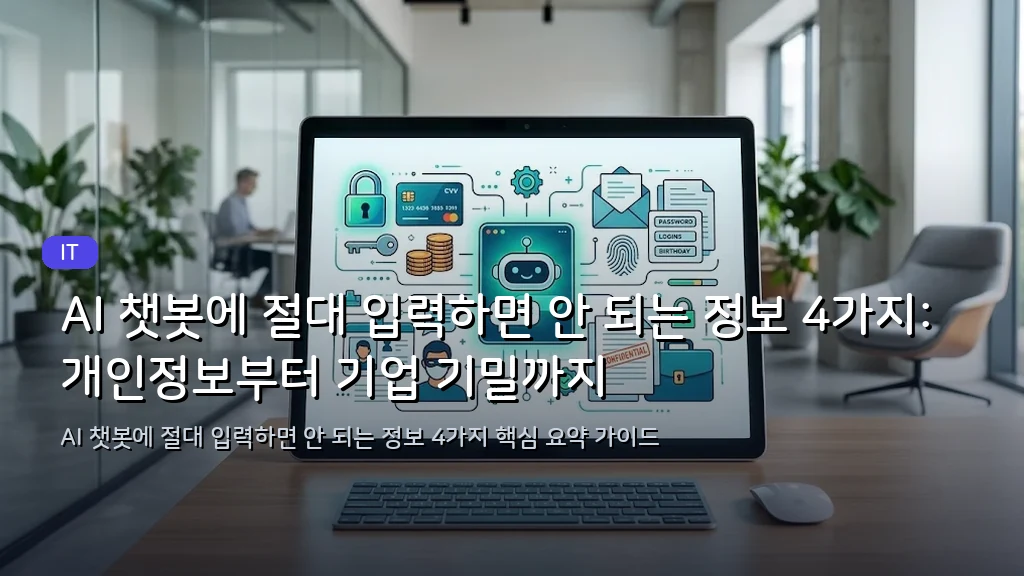 AI 챗봇에 절대 입력하면 안 되는 정보 4가지: 개인정보부터 기업 기밀까지 - 대표 이미지