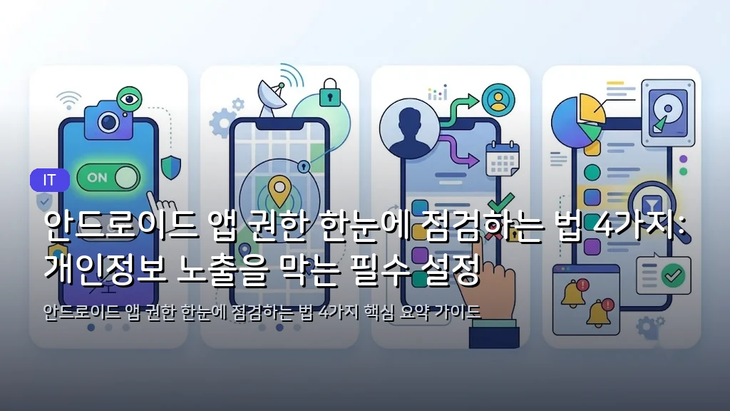 안드로이드 앱 권한 한눈에 점검하는 법 4가지: 개인정보 노출을 막는 필수 설정 - 대표 이미지