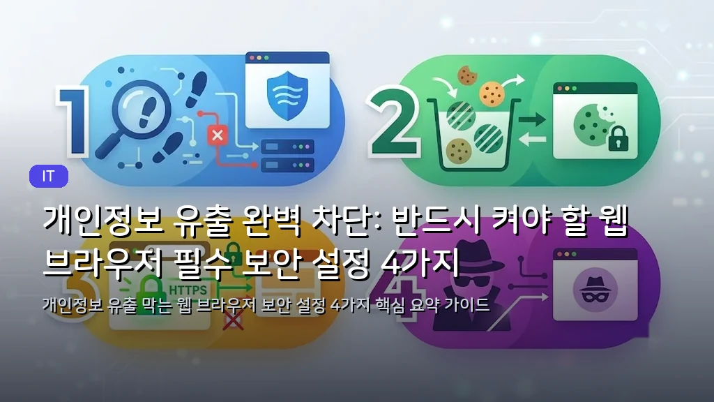 개인정보 유출 완벽 차단: 반드시 켜야 할 웹 브라우저 필수 보안 설정 4가지 - 대표 이미지