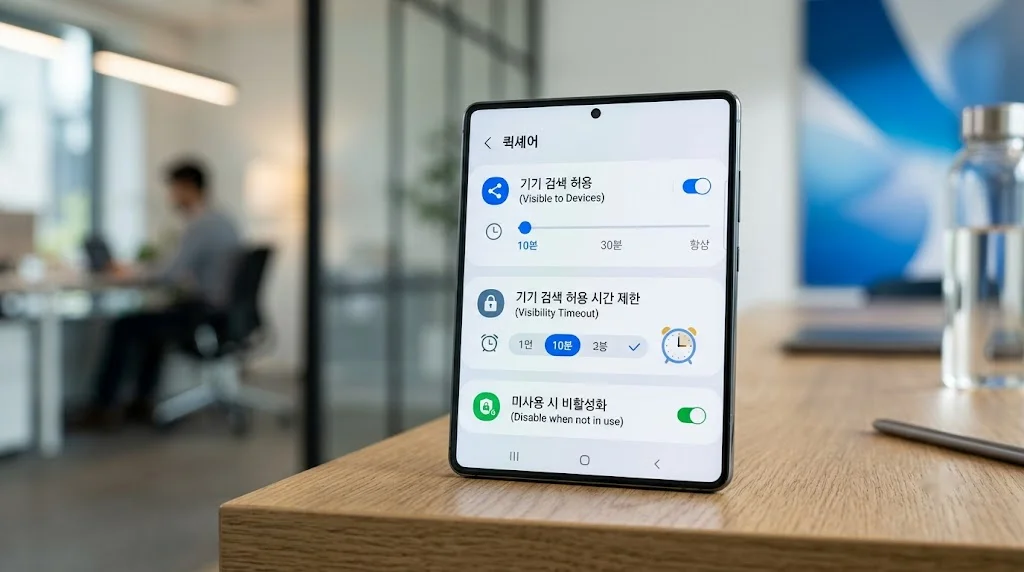 기기 검색 허용 시간 제한 및 불필요 시 비활성화하기