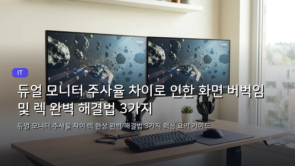 듀얼 모니터 주사율 차이로 인한 화면 버벅임 및 렉 완벽 해결법 3가지 - 대표 이미지