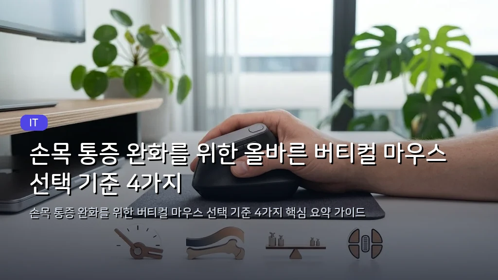 손목 통증 완화를 위한 올바른 버티컬 마우스 선택 기준 4가지 - 대표 이미지