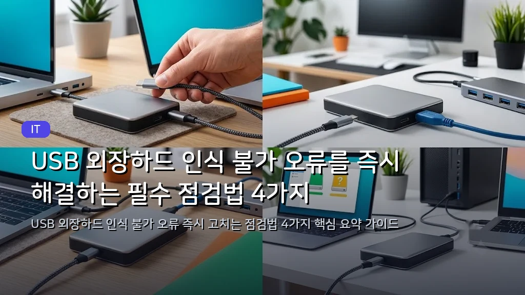 USB 외장하드 인식 불가 오류를 즉시 해결하는 필수 점검법 4가지 - 대표 이미지