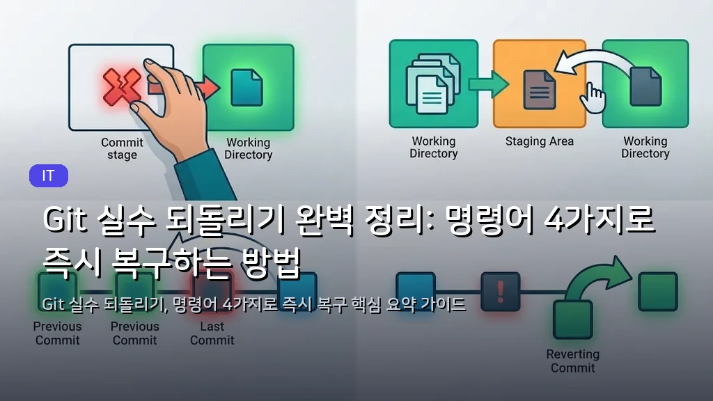Git 실수 되돌리기 완벽 정리: 명령어 4가지로 즉시 복구하는 방법 - 대표 이미지