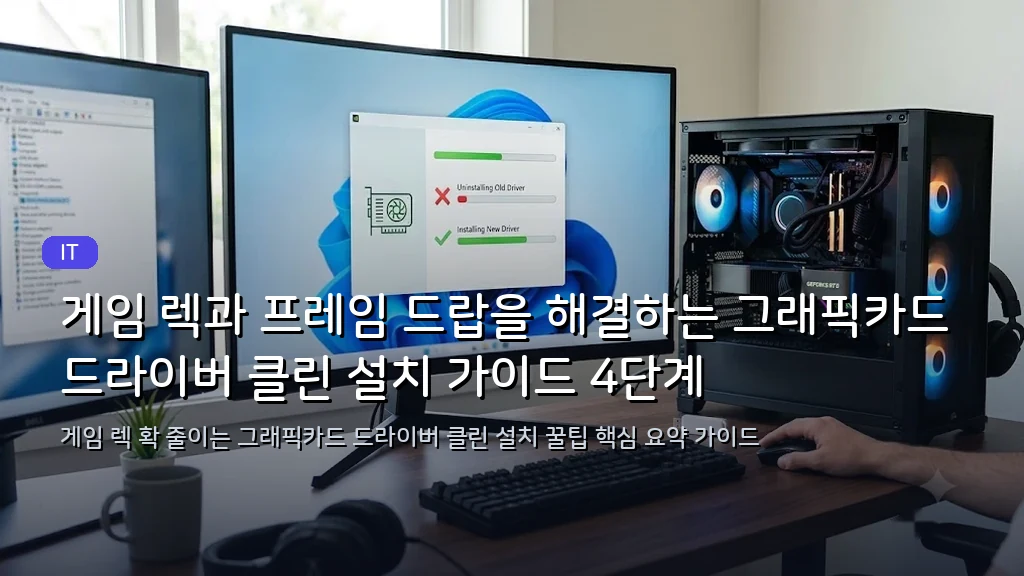 게임 렉과 프레임 드랍을 해결하는 그래픽카드 드라이버 클린 설치 가이드 4단계 - 대표 이미지