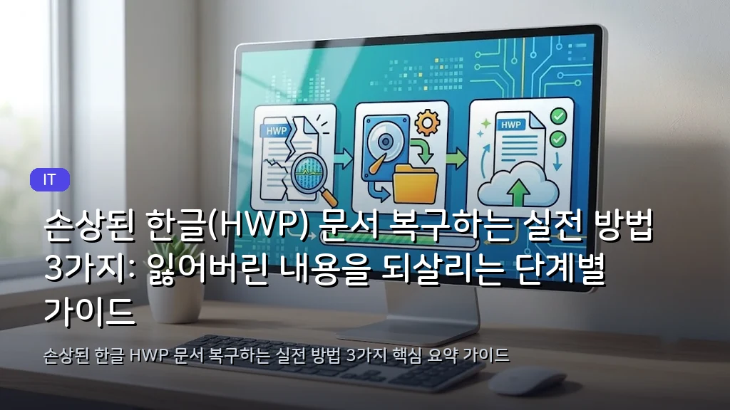 손상된 한글(HWP) 문서 복구하는 실전 방법 3가지: 잃어버린 내용을 되살리는 단계별 가이드 - 대표 이미지