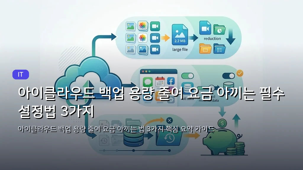 아이클라우드 백업 용량 줄여 요금 아끼는 필수 설정법 3가지 - 대표 이미지