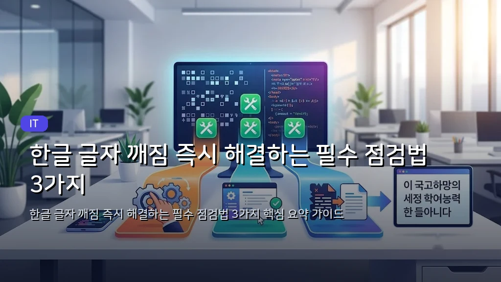 한글 글자 깨짐 즉시 해결하는 필수 점검법 3가지 - 대표 이미지