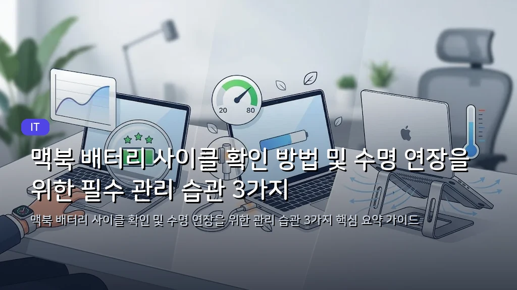 맥북 배터리 사이클 확인 방법 및 수명 연장을 위한 필수 관리 습관 3가지 - 대표 이미지