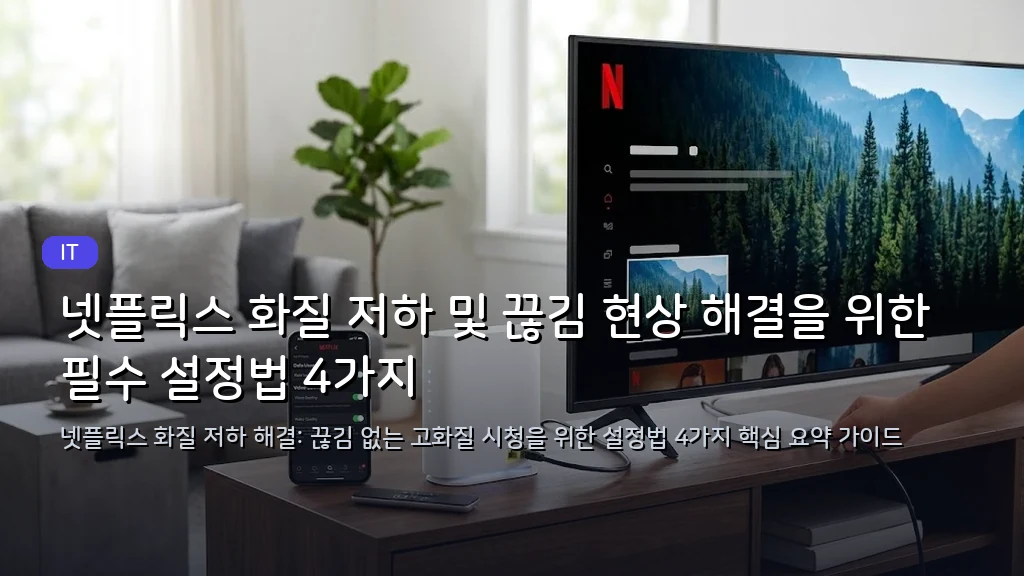 넷플릭스 화질 저하 및 끊김 현상 해결을 위한 필수 설정법 4가지 - 대표 이미지