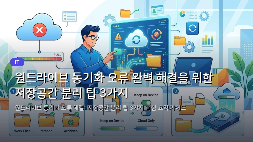 원드라이브 동기화 오류 완벽 해결을 위한 저장공간 분리 팁 3가지 - 대표 이미지