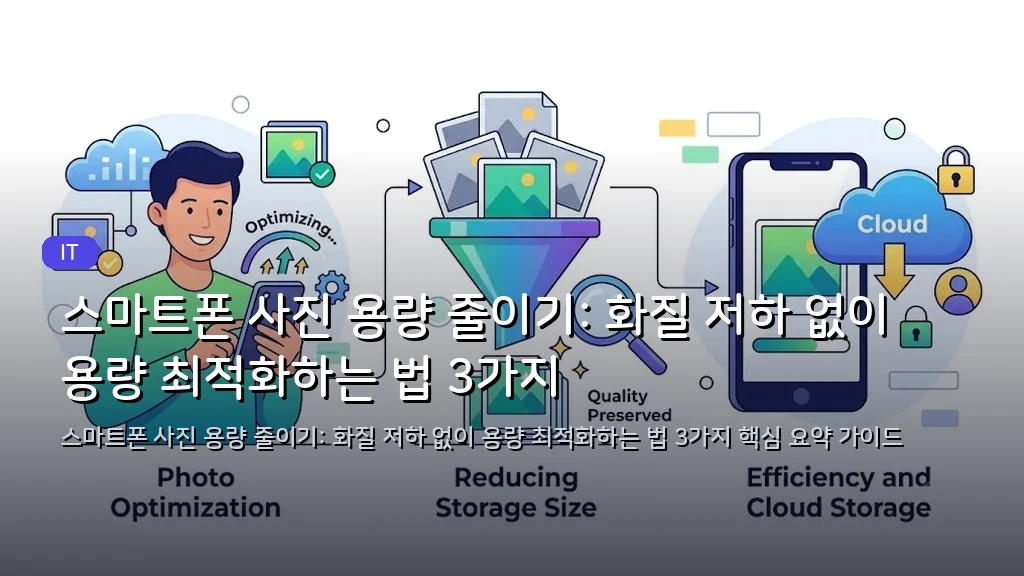 스마트폰 사진 용량 줄이기: 화질 저하 없이 용량 최적화하는 법 3가지 - 대표 이미지