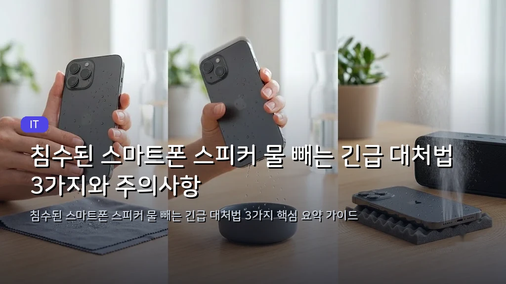 침수된 스마트폰 스피커 물 빼는 긴급 대처법 3가지와 주의사항 - 대표 이미지