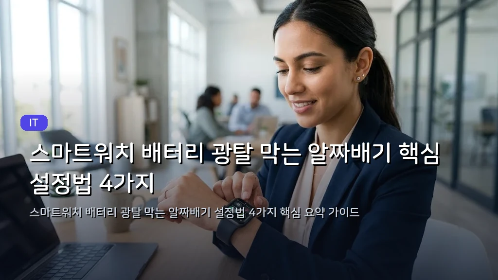 스마트워치 배터리 광탈 막는 알짜배기 핵심 설정법 4가지 - 대표 이미지