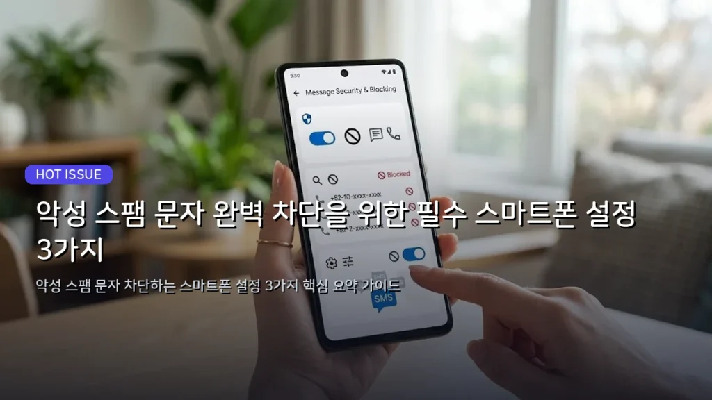 악성 스팸 문자 완벽 차단을 위한 필수 스마트폰 설정 3가지 대표 이미지
