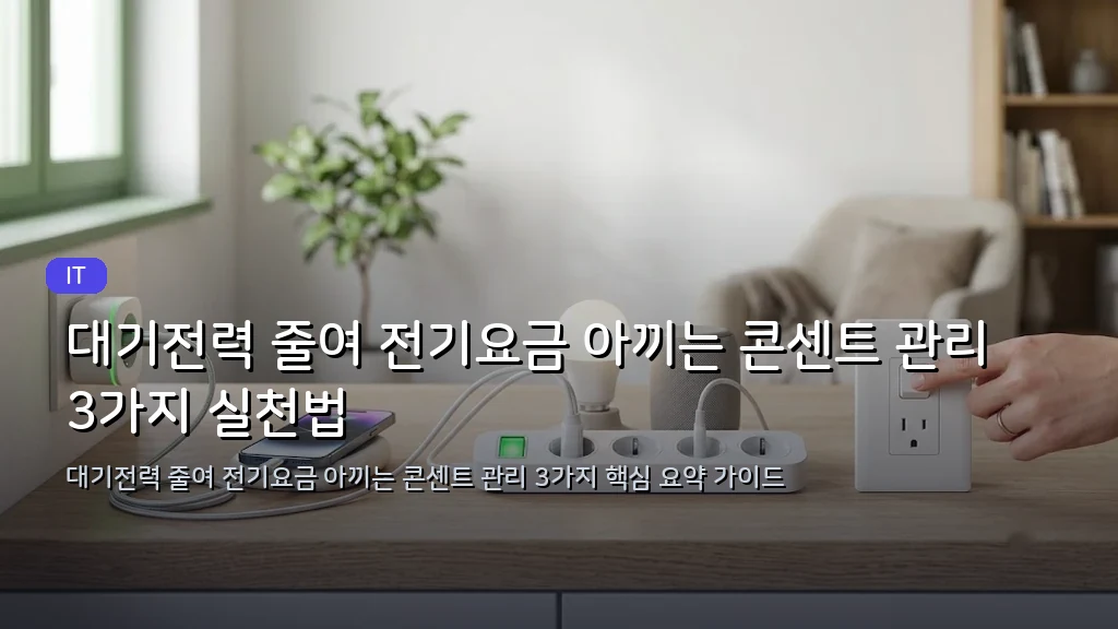 대기전력 줄여 전기요금 아끼는 콘센트 관리 3가지 실천법 - 대표 이미지