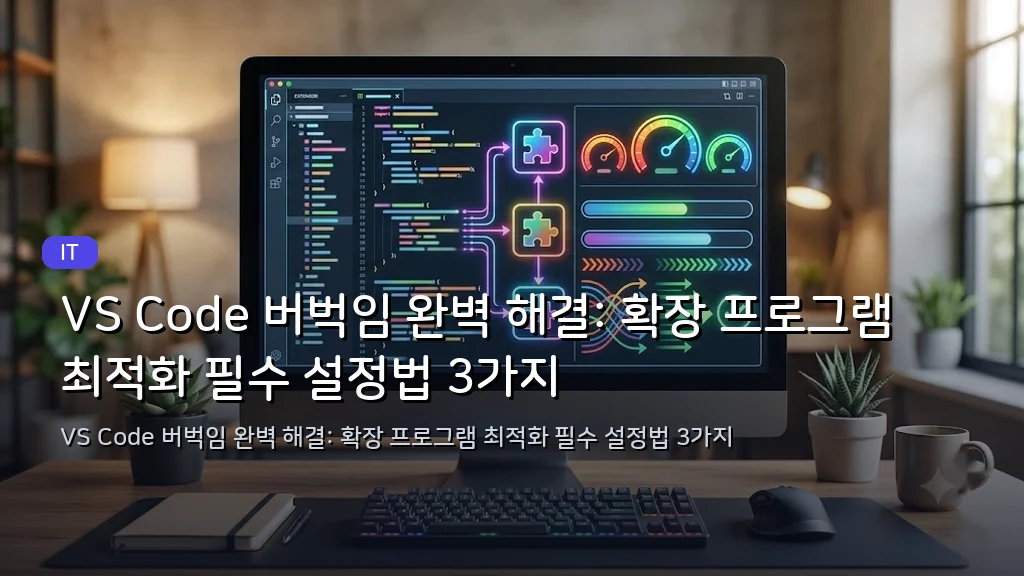 VS Code 버벅임 완벽 해결: 확장 프로그램 최적화 필수 설정법 3가지 - 대표 이미지