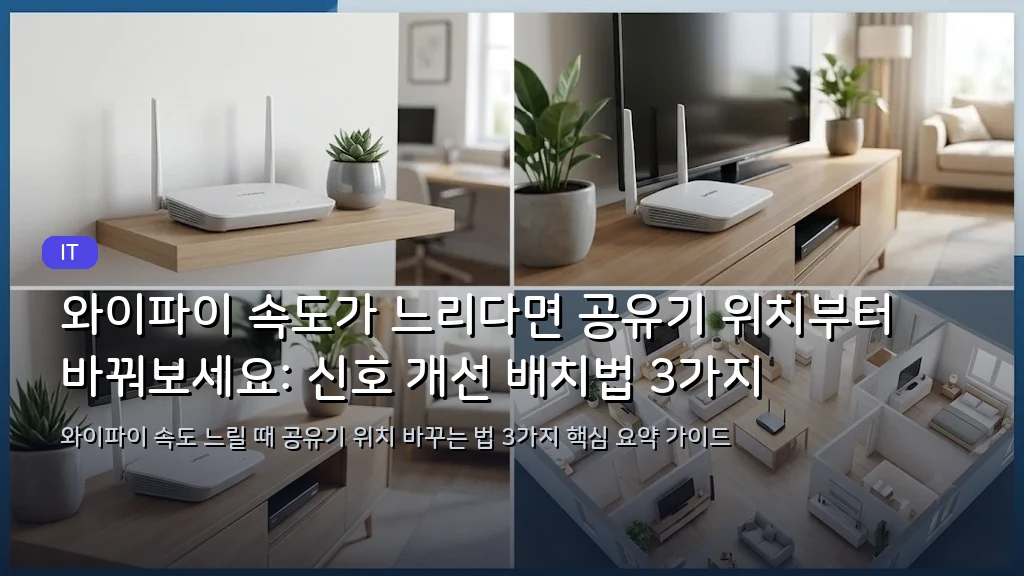 와이파이 속도가 느리다면 공유기 위치부터 바꿔보세요: 신호 개선 배치법 3가지