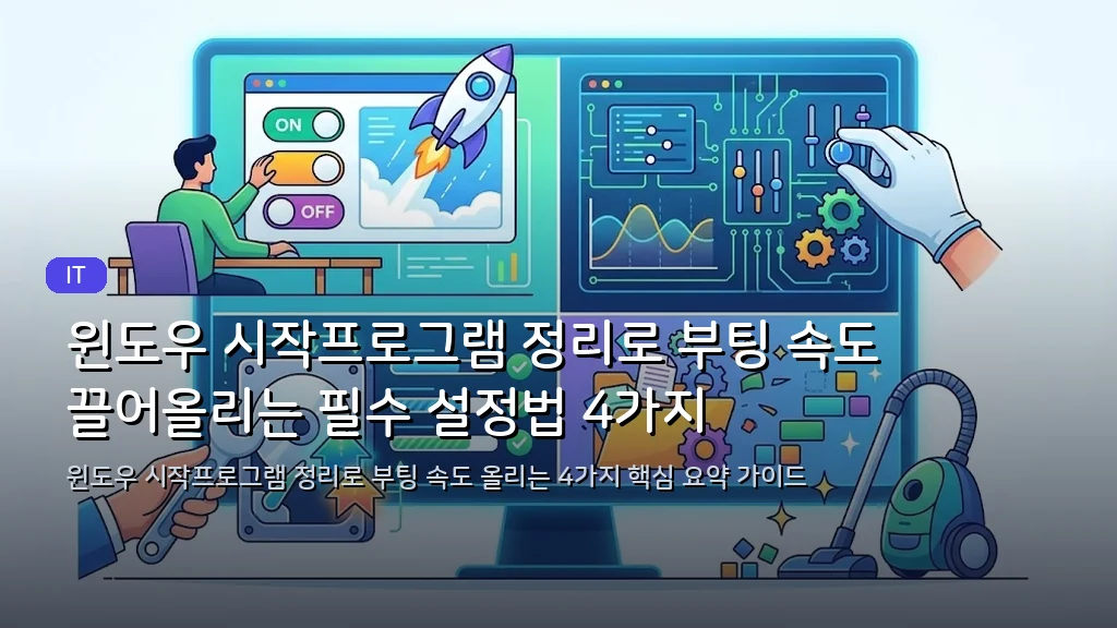 윈도우 시작프로그램 정리로 부팅 속도 끌어올리는 필수 설정법 4가지 - 대표 이미지