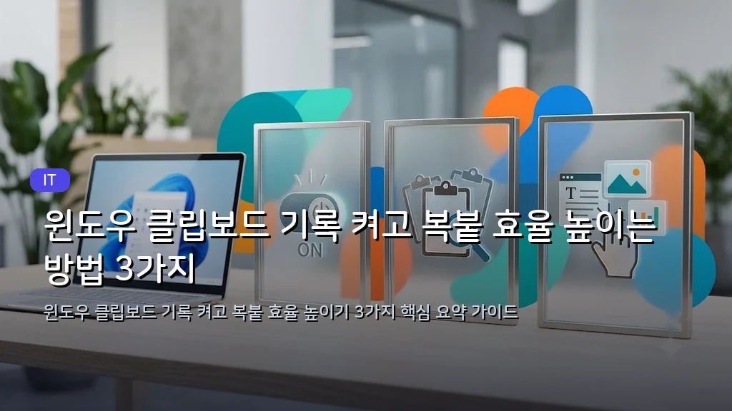 윈도우 클립보드 기록 켜고 복붙 효율 높이는 방법 3가지 - 대표 이미지