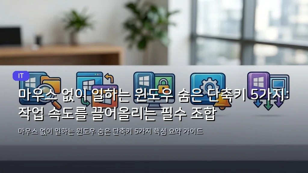 마우스 없이 일하는 윈도우 숨은 단축키 5가지: 작업 속도를 끌어올리는 필수 조합