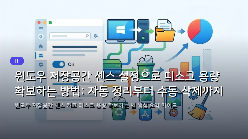 윈도우 저장공간 센스 설정으로 디스크 용량 확보하는 방법: 자동 정리부터 수동 삭제까지 - 대표 이미지