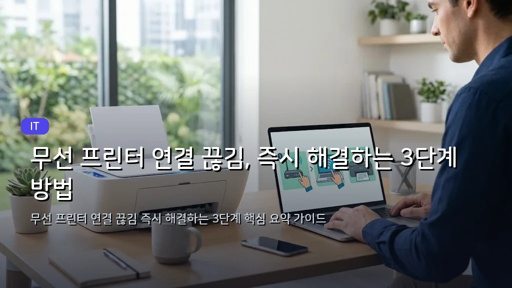 무선 프린터 연결 끊김, 즉시 해결하는 3단계 방법 - 대표 이미지