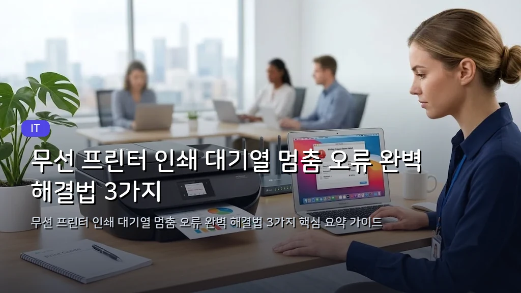 무선 프린터 인쇄 대기열 멈춤 오류 완벽 해결법 3가지 - 대표 이미지