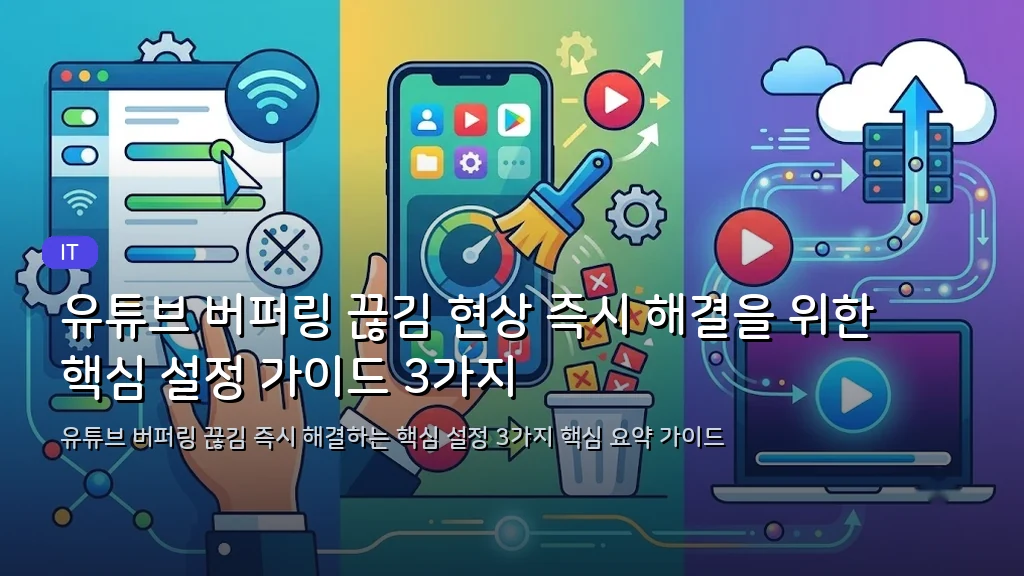 유튜브 버퍼링 끊김 현상 즉시 해결을 위한 핵심 설정 가이드 3가지 - 대표 이미지